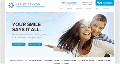 Desktop Screenshot of hasleycanyondental.com